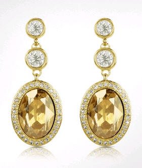 AZ Collection [DNA]  Swarovski Crystal Triple Drop Earrings