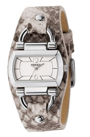 Silver Rectangle Faux Python - Fossil - Watch - Women's Watch