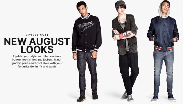 Lookbook thời trang nam H&M Divided  tháng 8/2013