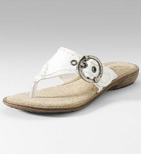 Footglove™ Wide Fit Leather Buckle Thong Flip-Flops - Marks & Spencer - Women's Shoes
