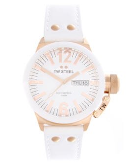 TW Steel White and Rose Gold Watch