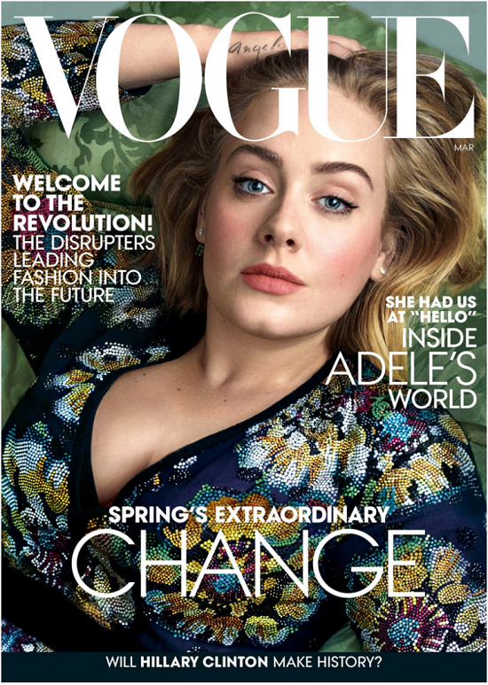 สวยตะลึง!!! กับการถ่ายแบบใน vogue, March 2016 ของ Adele