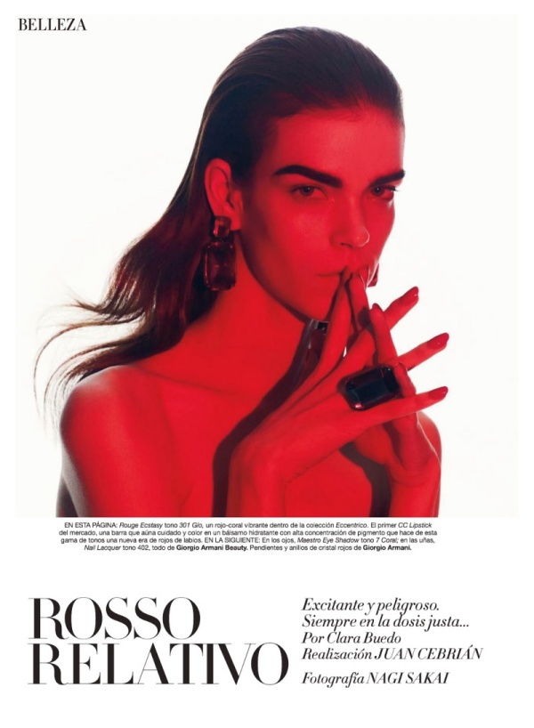 Phong cách làm đẹp cùng sắc đỏ quyến rũ trên tạp chí Harper’s Bazaar Tây Ban Nha tháng 12/2013 - Harper’s Bazaar - Làm đẹp - Hình ảnh - Thư viện ảnh - Meghan Collison