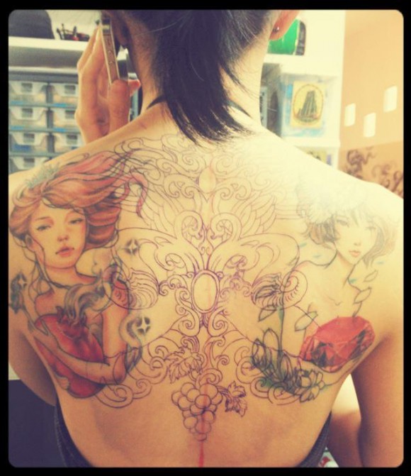 รอยสัก สาวทับทิม VRZO "Sweety Lady Tattoo" - รอยสัก - Sweety Lady Tattoo - ทับทิม VRZO - ศิลปะบนเรือนร่าง