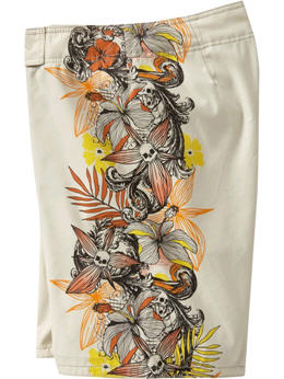 Men's Hibiscus-Skull Print Board Shorts - Old Navy - Swimsuit - Shorts