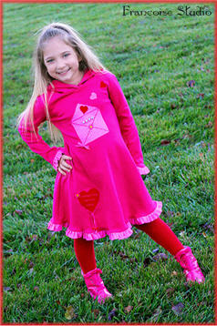 Love Letter  Valentine hoodie knit dress - Dress - Kids Wear - Francoise Studio