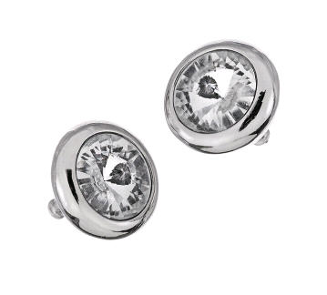 Silver Faceted Rhinestone Stud - Earrings - Wallis - Jewelry