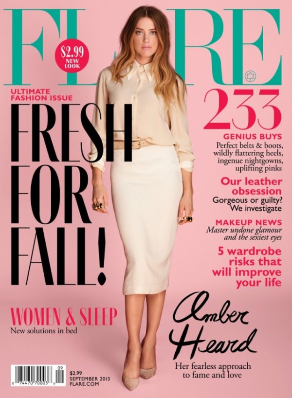 Amber Heard khoe nét đằm thắm trên tạp chí Flare tháng 9/2013