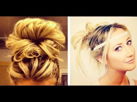 4 Easy No Heat Hair Styles: How to do Messy Buns!