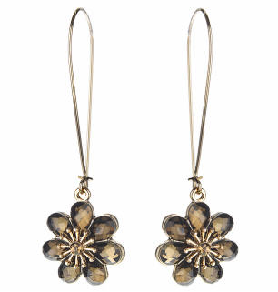 Brown Facet Flower Earring - Wallis - Earring - Jewelry