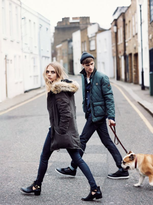 Pepe Jeans London Autumn/Winter 2013 - Fashion - Model - Fall 2013 - Women's Wear - Collection - Photos - Trend - Fashion News - Video - Fall / Winter 2013 - Dress - Hairstyles - Ad campaign - pepe jeans - Models - Cara Delevigne - Jeans - Campaign - Coats - Fashion news - Scarf