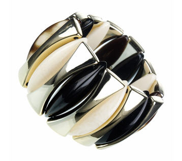 Brown Marbled Oblong Bracelet - Wallis - Bracelet - Jewelry