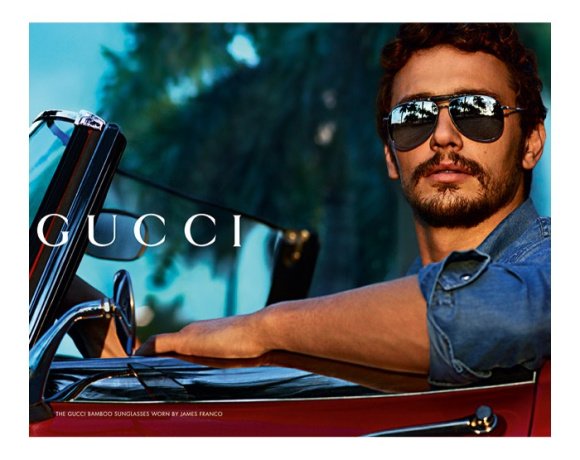 Tan chảy với nét đẹp nam tính của James Franco trong chiến dịch quảng cáo kính mát Gucci Thu / Đông 2013