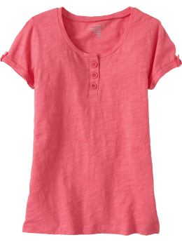 Girls Button-Tab Henleys - T-Shirt - Youth Ware - Old Navy - Girl