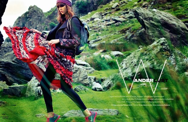 Antonina Petkovic Hits Green Mountains For Elle UK November 2013 issue