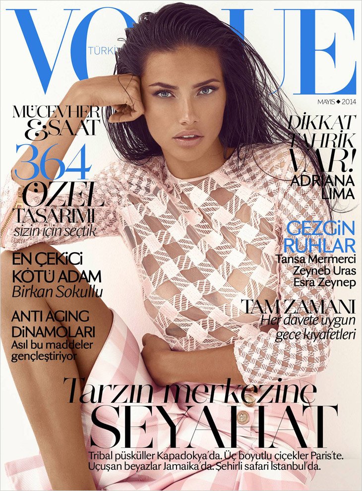 Adriana Lima đầy khiêu khích trên Vogue Thổ Nhĩ Kì tháng 5/2014