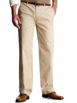 Clean relaxed fit plain front khakis