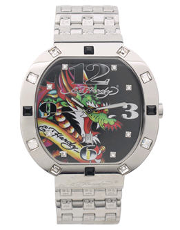 Ed Hardy Steel Bracelet Watch With Graphic Dial - Watch - Men's Watch - ASOS