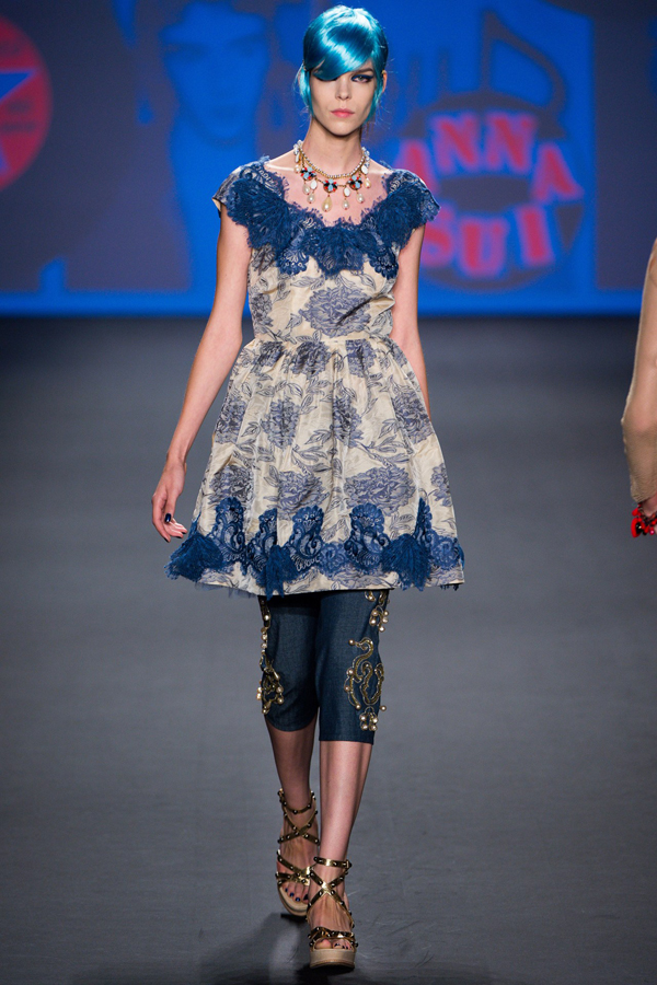 Mixed Prints and Sweet Colored Hair At Anna Sui Spring 2013 Fashion Show - Anna Sui - Fashion - Designer - Spring 2013 - Collection - Fashion Show