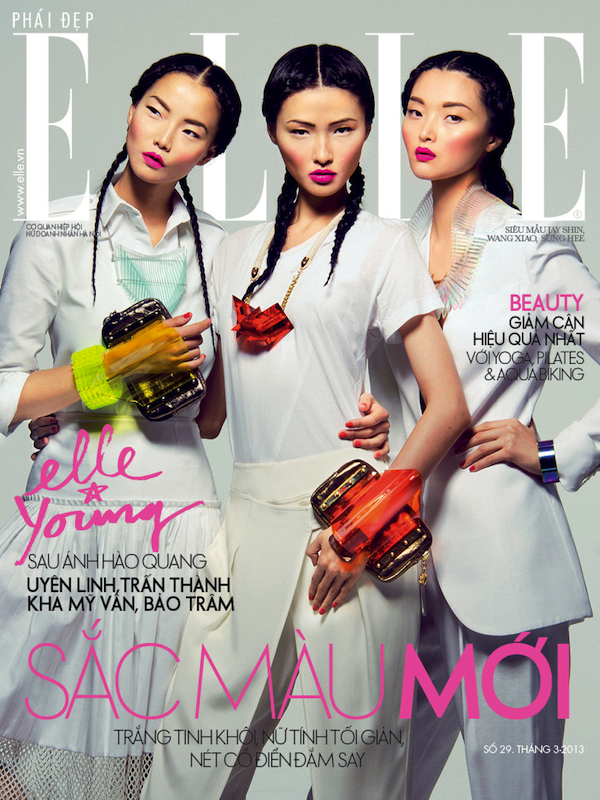 'True Colours' March Cover Story of Elle Vietnam Magazine - Jae Yi Shin - Wang Xiao - Sung Hee Kim - Elle Vietnam - Model - Fashion News