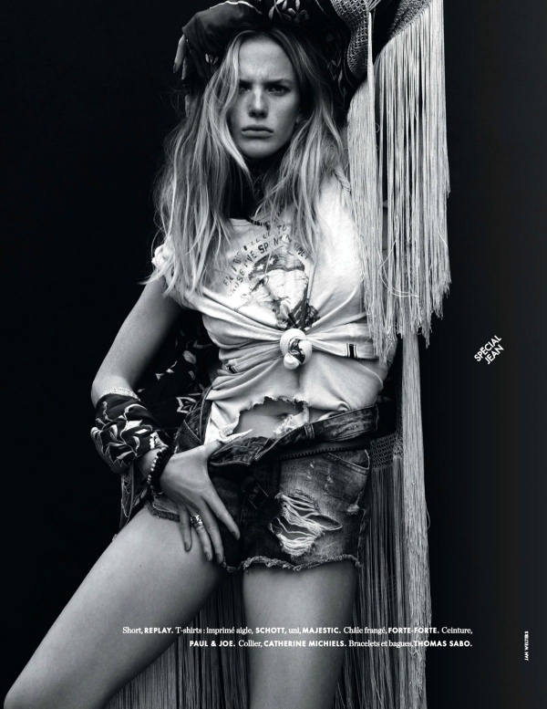 Anne Vyalitsyna ‘rock’ cùng jeans trên tạp chí Elle Pháp tháng 3/2014 - Thời trang nữ - Hình ảnh - Thời trang - Tin Thời Trang - Người mẫu - Anne Vyalitsyna - Elle Pháp