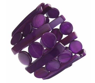 Purple Shell Stretch Bracelet - Wallis - Bracelet - Jewelry