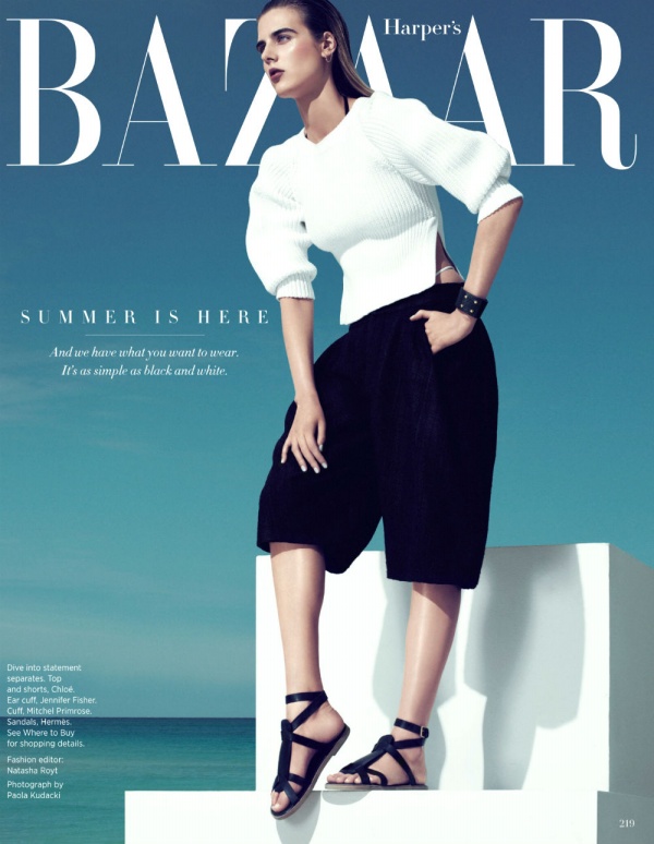 Tamara Weijenberg phong cách với “Trắng & Đen” trên tạp chí Harper’s Bazaar Mỹ tháng 5 /2013. - Tamara Weijenberg - Tin thời trang - Người mẫu