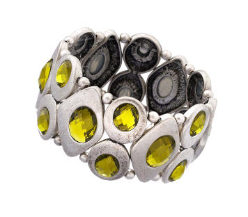 Green Mix Gem Stretch Bracelet - Bracelet - Wallis - Jewelry