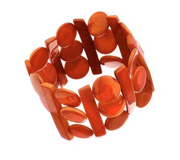 Orange Shell Bar Bracelet