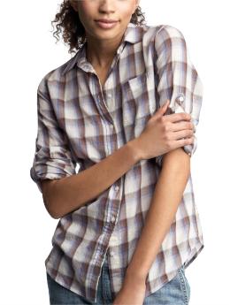 Plaid roll-up shirt - Gap - Shirt - Women's Wear