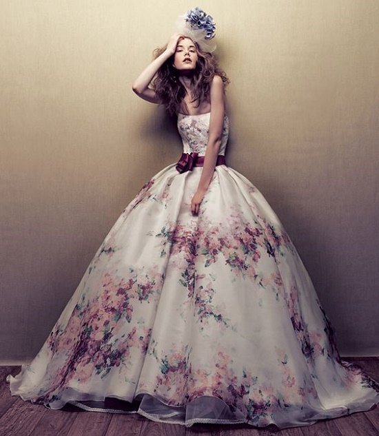 23 Best Idea Floral Print Wedding Dress