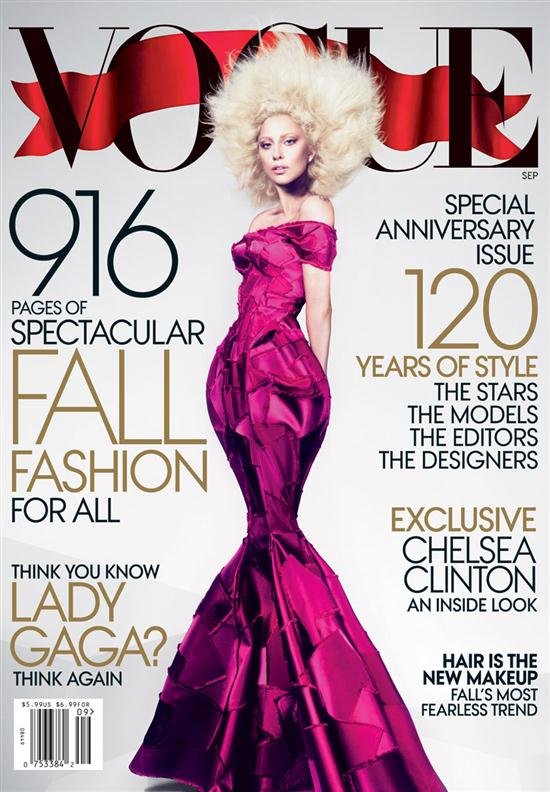 Barely Recognizable Lady Gaga Covers US Vogue in September 2012
