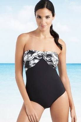 Tummy Control Sequin Bandeau Swimsuit - Marks & Spencer - Swimsuit