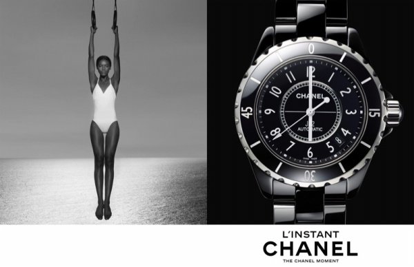 Jac Jagaciak, Fei Fei Sun và Sharam Diniz quảng cáo cho BST đồng hồ L'instant của Chanel