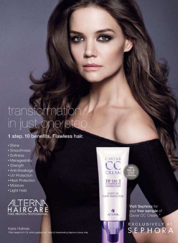 Katie Holmes đại diện quảng cáo Caviar CC Cream. - Katie Holmes - Phong cách sao - Chăm sóc tóc - Tóc - Làm đẹp - Chăm sóc sắc đẹp