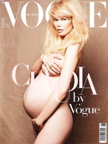 Claudia Schiffer and baby bump go nude for Vanity Fair Germany