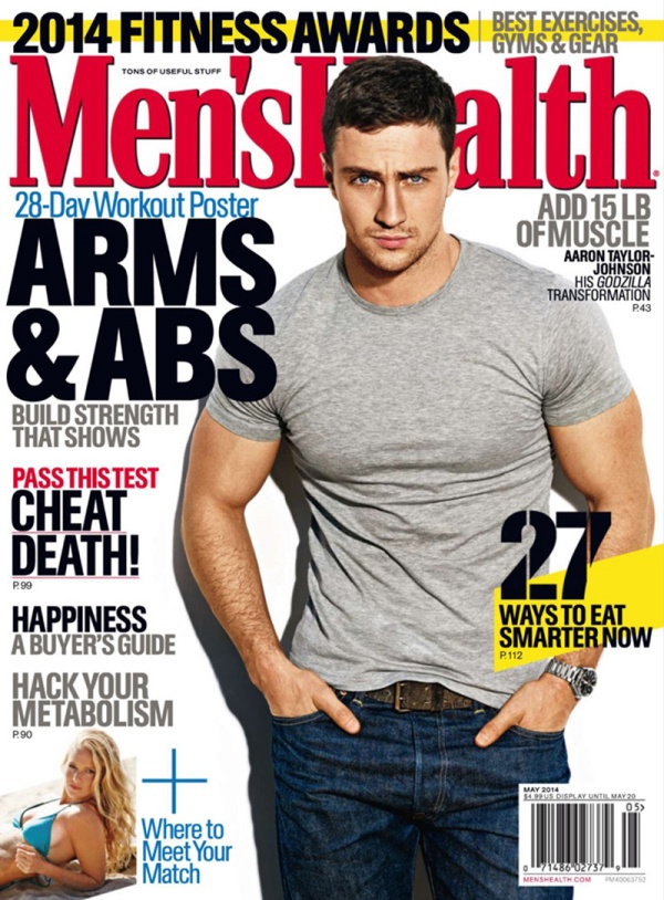 Aaron Taylor-Johnson Lực Lưỡng Trên Trang Bìa Tạp Chí Men’s Health Tháng 5/2014 - Tin Thời Trang - Thời trang - Hình ảnh - Tạp chí - Sao - Trang bìa - Aaron Taylor-Johnson - Men’s Health