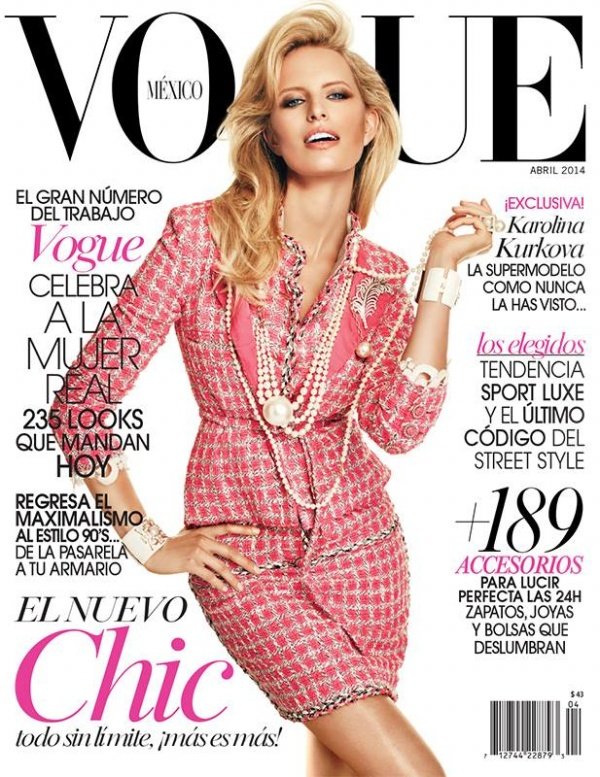 Karolina Kurkova ‘sang chảnh’ cùng thời trang Chanel trên tạp chí Vogue Mexico tháng 4/2014