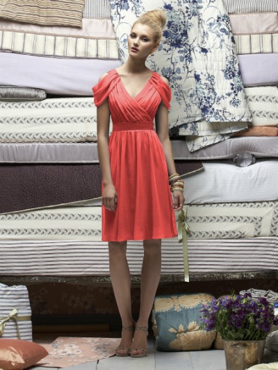 Cute Dresses for Bridemaid in Reddish Orange - Women's Wear