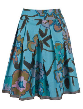 Sandwich Pleated Print Skirt, Waterfall - John Lewis - Skirt - Women's Wear